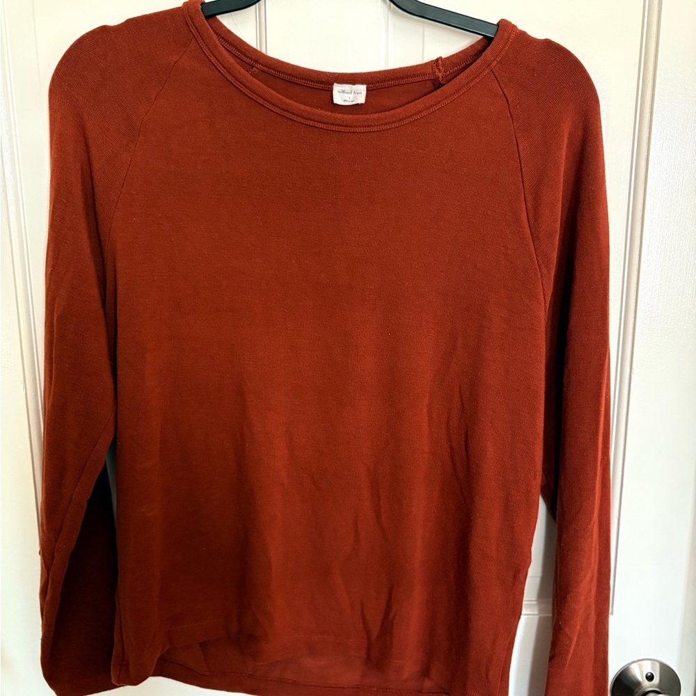 Wilfred Terracotta Long Sleeve Top